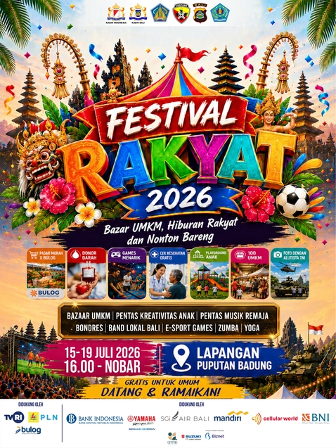 Festival Rakyat 2026, Bazar UMKM, Hiburan Rakyat dan Nonton Bareng.